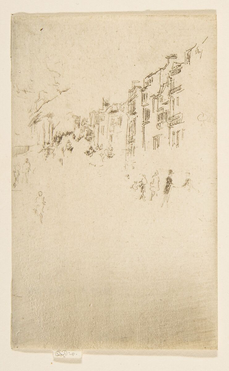 A Fragment of Piccadilly (Piccadilly), James McNeill Whistler (American, Lowell, Massachusetts 1834–1903 London), Etching, printed in dark brown ink on ivory laid paper; only state (Glasgow) 