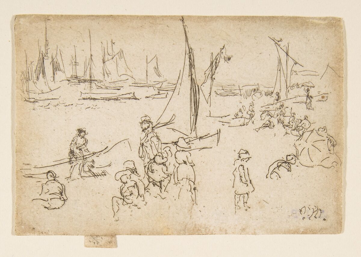 Portsmouth Children (Children, Portsmouth), James McNeill Whistler (American, Lowell, Massachusetts 1834–1903 London), Etching, printed in black ink on ivory laid paper; only state (Glasgow) 