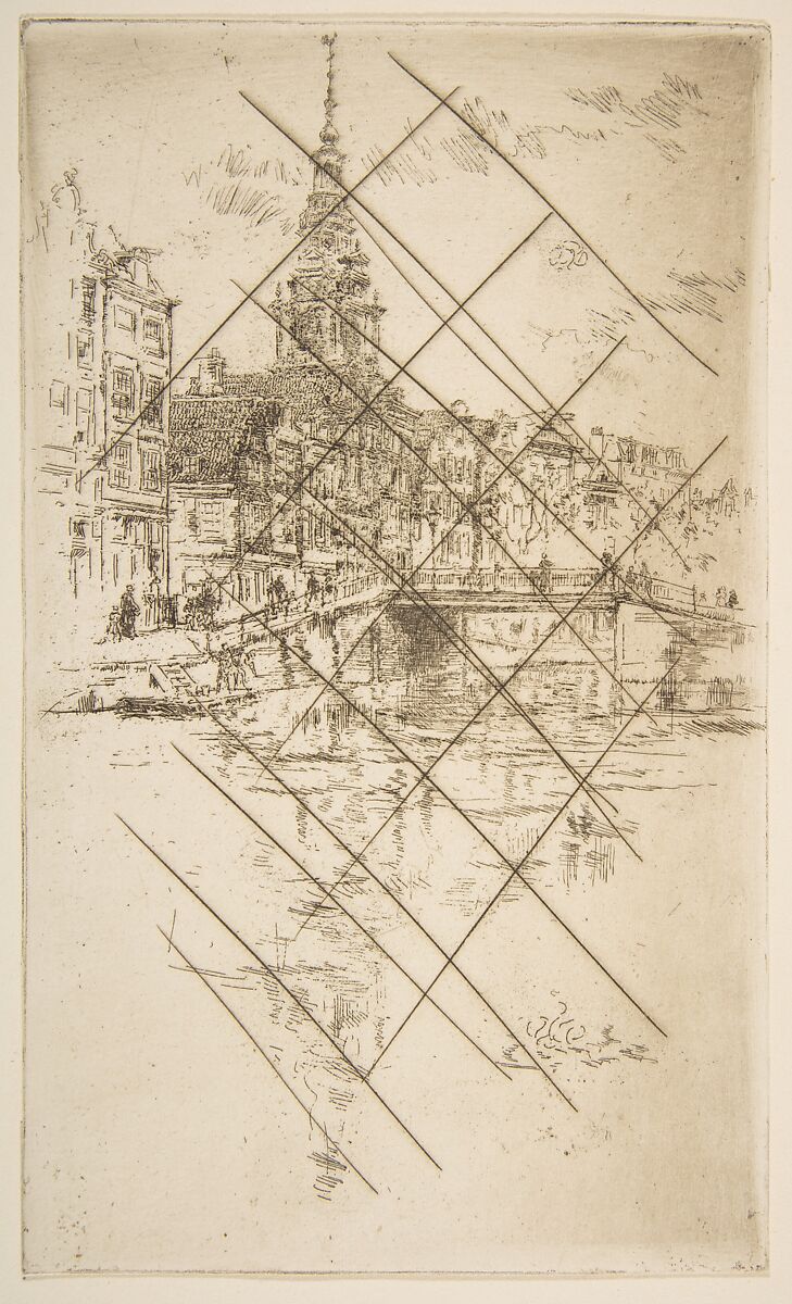 Church, Amsterdam, James McNeill Whistler (American, Lowell, Massachusetts 1834–1903 London), Etching, printed in black ink on ivory wove paper; impression from the cancelled plate; only state (Glasgow) 