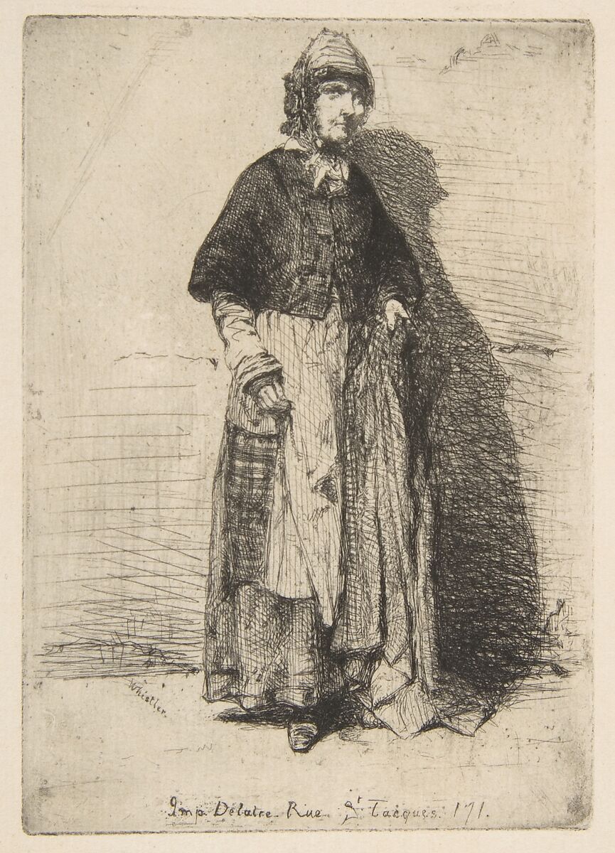 La Mère Gérard, James McNeill Whistler (American, Lowell, Massachusetts 1834–1903 London), Etching, printed in black ink on antique cream laid paper; fourth state of four (Glasgow) 