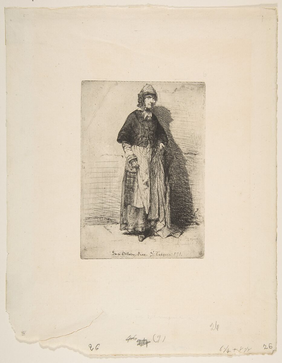 La Mère Gérard, James McNeill Whistler (American, Lowell, Massachusetts 1834–1903 London), Etching, printed in black ink on antique cream laid paper; fourth state of four (Glasgow)