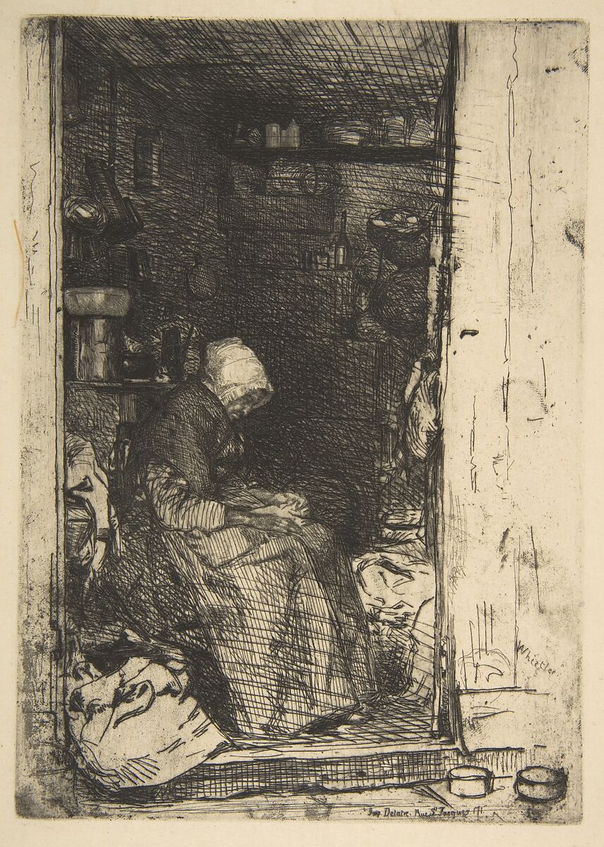 La Vieille aux loques, James McNeill Whistler (American, Lowell, Massachusetts 1834–1903 London), Etching and drypoint; third state of four (Glasgow); printed in black ink on fibrous cream laid Japan paper 