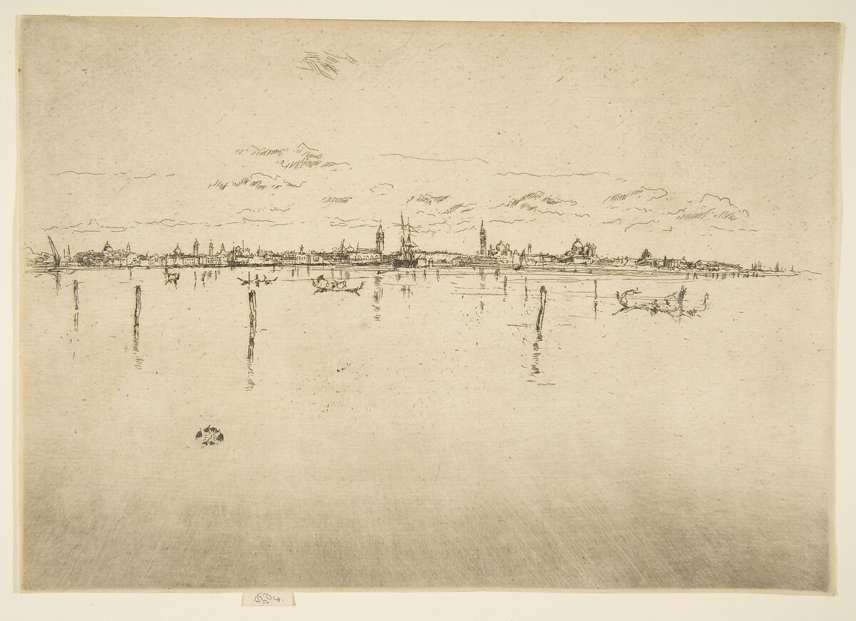 Little Venice (The Little Venice), James McNeill Whistler (American, Lowell, Massachusetts 1834–1903 London), Etching; second state of two (Glasgow); printed  in brownish-black ink on medium weight ivory laid paper 