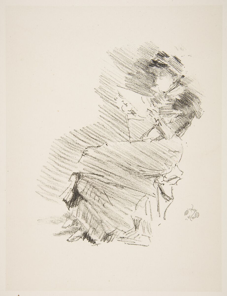 Reading, James McNeill Whistler (American, Lowell, Massachusetts 1834–1903 London), Lithograph with scraping; printed in black ink on grayish chine mounted on ivory wove paper; fourth state of four (Chicago) 