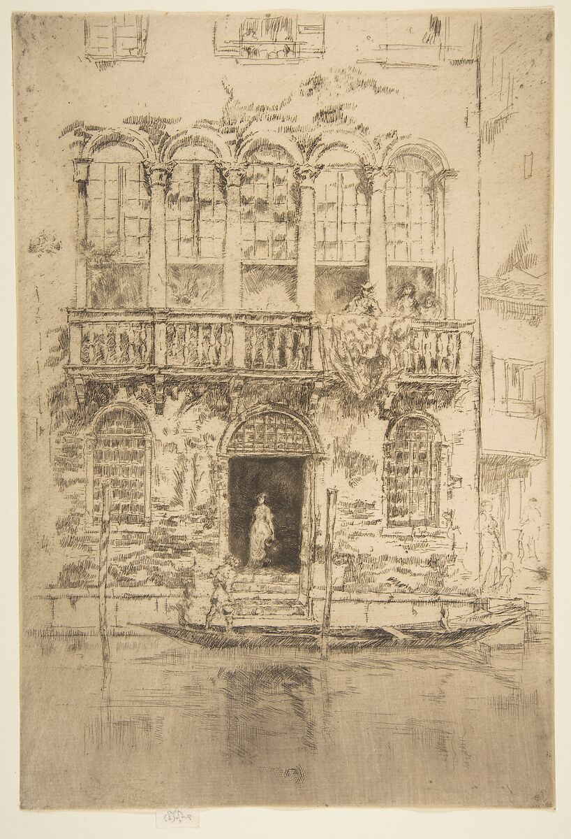 The Balcony, James McNeill Whistler (American, Lowell, Massachusetts 1834–1903 London), Etching and drypoint; sixteenth state of nineteen (Glasgow); printed in dark brown ink on heavy laid buff paper 