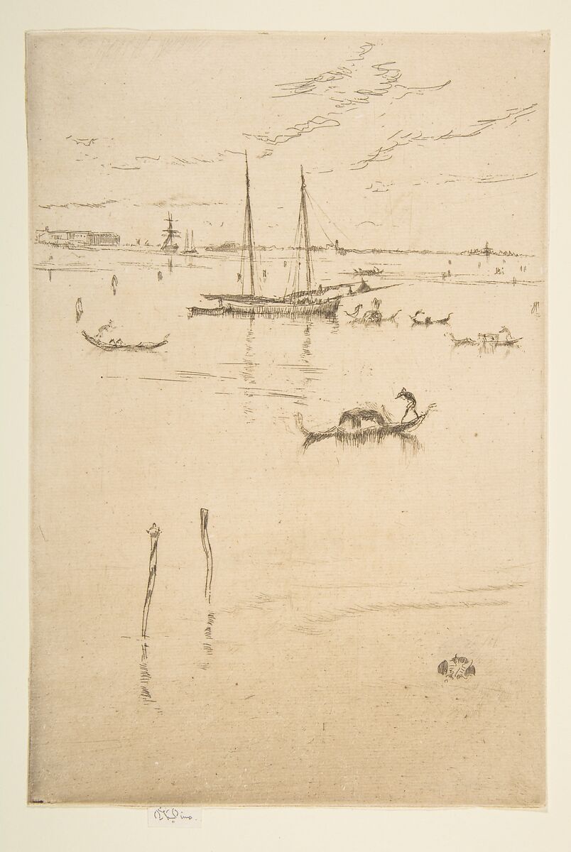 The Little Lagoon, James McNeill Whistler (American, Lowell, Massachusetts 1834–1903 London), Etching and drypoint; third state of four (Glasgow); printed in dark brown ink on medium-light weight ivory laid paper 