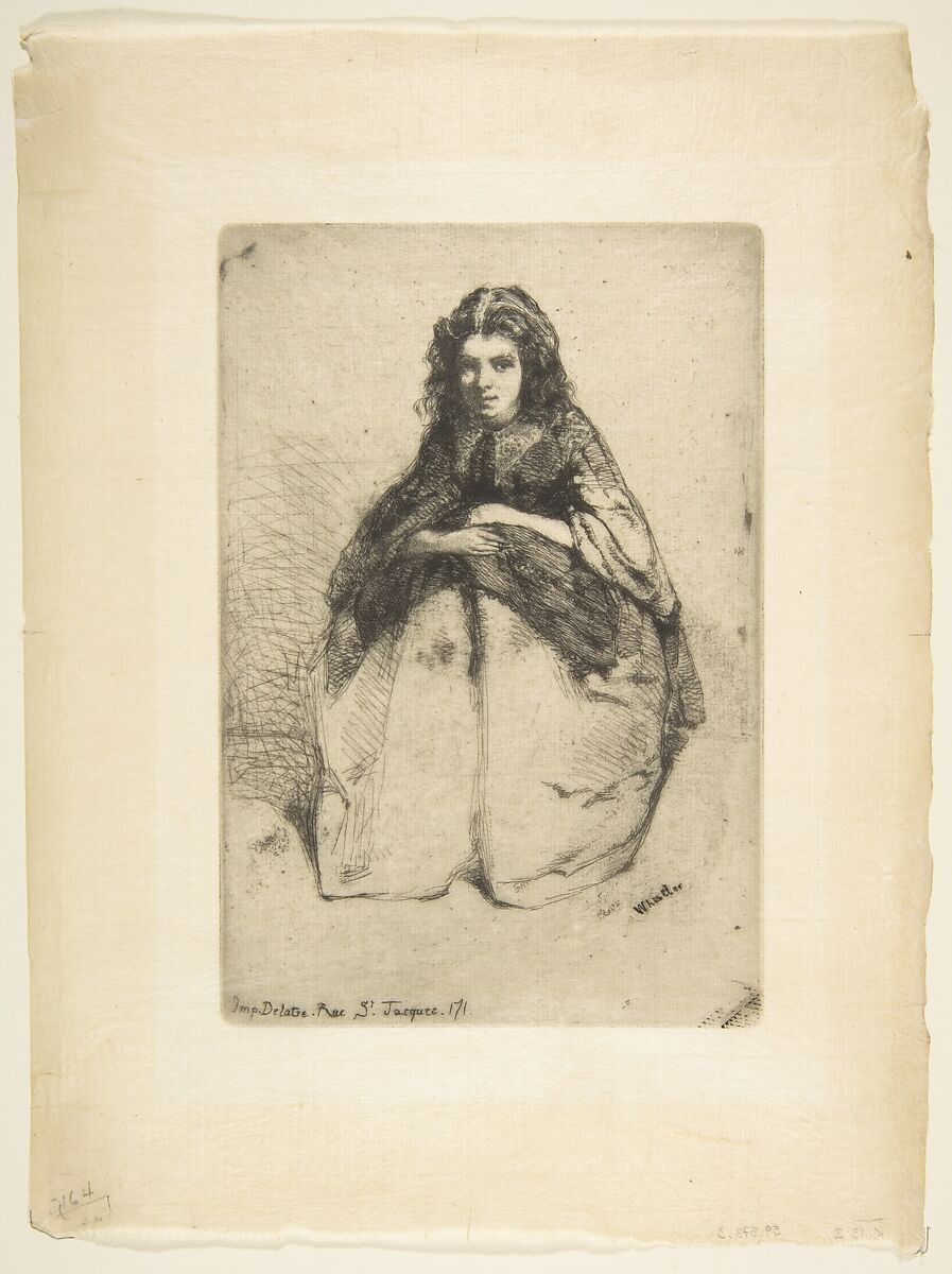 Fumette, James McNeill Whistler (American, Lowell, Massachusetts 1834–1903 London), Etching; fifth state of five (Glasgow); printed in black ink on thin cream laid Japan
paper