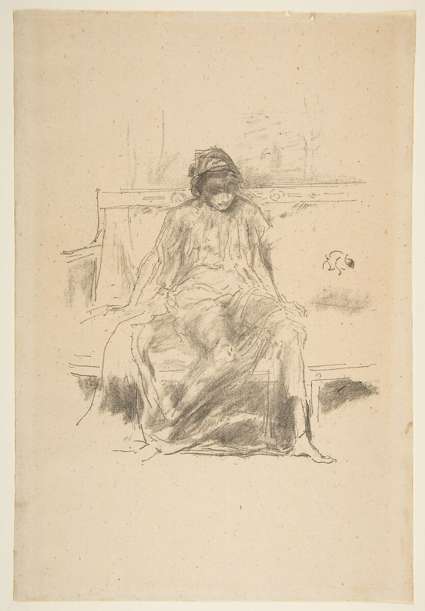 The Draped Figure, Seated, James McNeill Whistler (American, Lowell, Massachusetts 1834–1903 London), Transfer lithograph with stumping; only state (Chicago), this impression printed without letters either before or after the edition; medium weight cream laid paper 