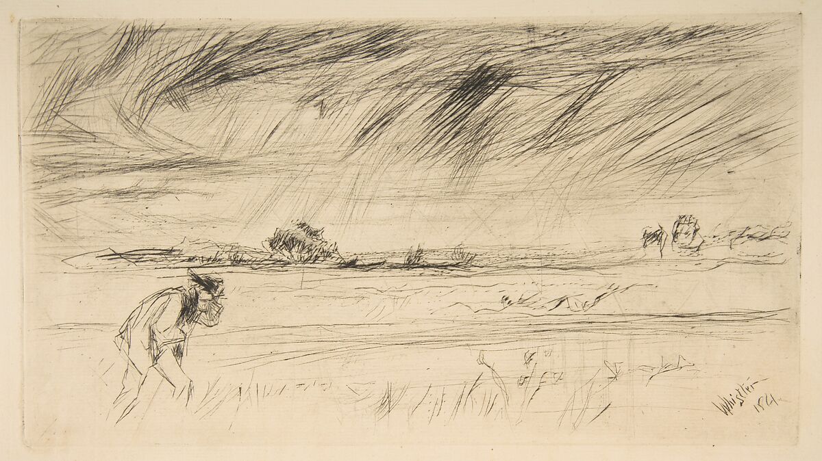 The Storm, James McNeill Whistler (American, Lowell, Massachusetts 1834–1903 London), Drypoint; third state of three, from the cancelled plate as published in 1879 by the
Fine Art Society (Glasgow); printed in black ink on ivory laid paper 