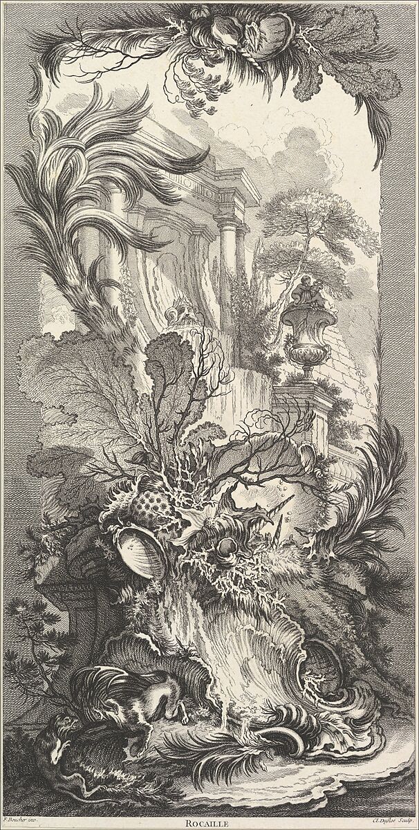 Rocaille (Rock Garden), Claude Augustin Duflos le Jeune (French, Paris 1700–1786 Paris), Etching with engraving 