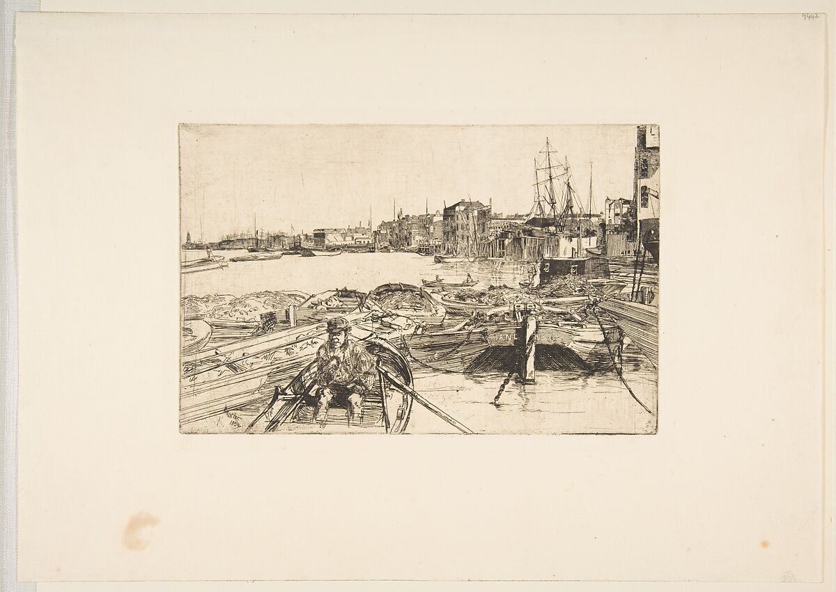 The Pool, James McNeill Whistler (American, Lowell, Massachusetts 1834–1903 London), Etching and drypoint; fourth state of six (Glasgow); black ink on thick cream laid paper