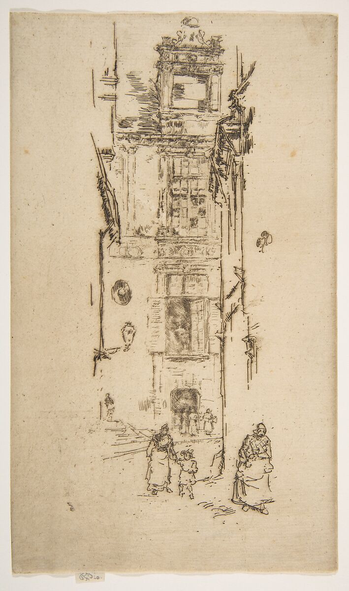 Mairie, Loches, James McNeill Whistler (American, Lowell, Massachusetts 1834–1903 London), Etching and drypoint; first state of four (Glasgow); printed in black ink on fine ivory laid paper 