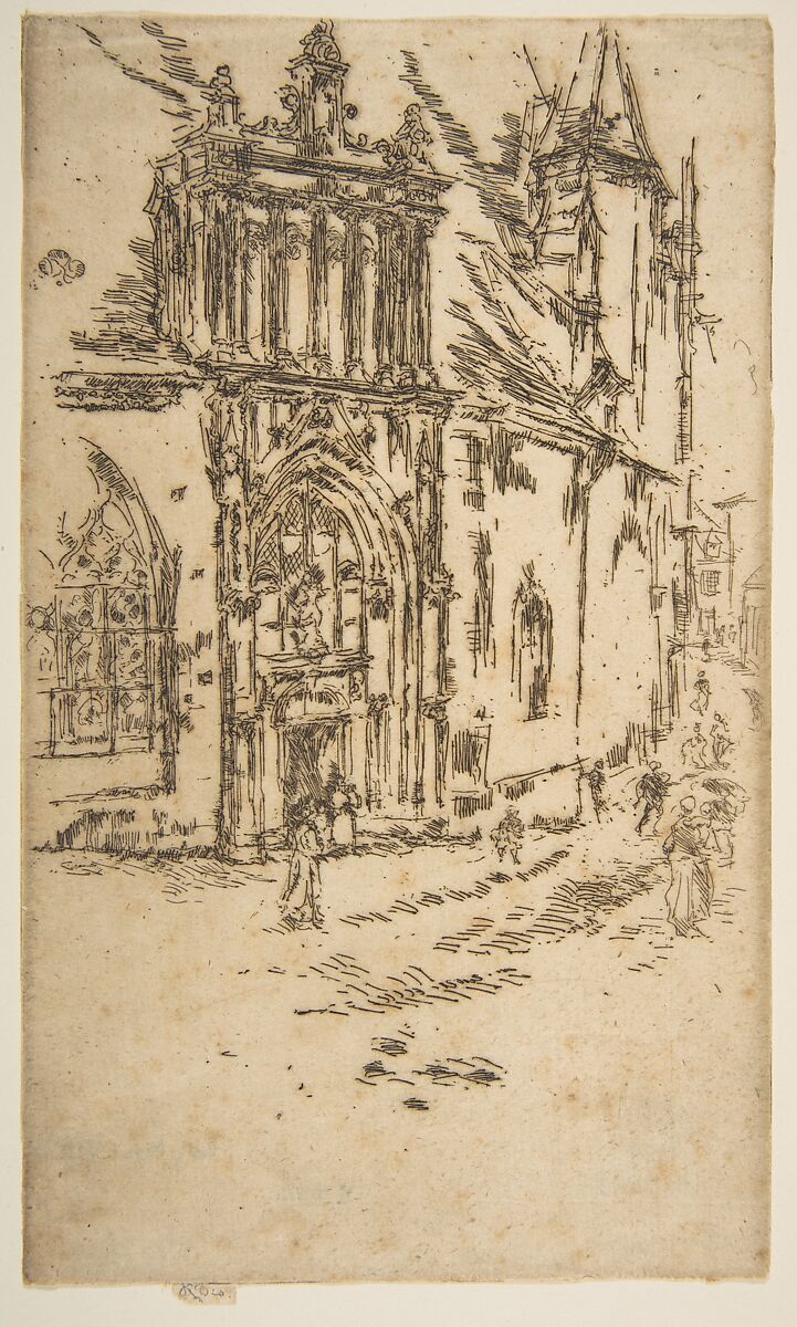 Notre Dame, Bourges, James McNeill Whistler (American, Lowell, Massachusetts 1834–1903 London), Etching; only state (Glasgow); printed in black ink on fine ivory laid paper 