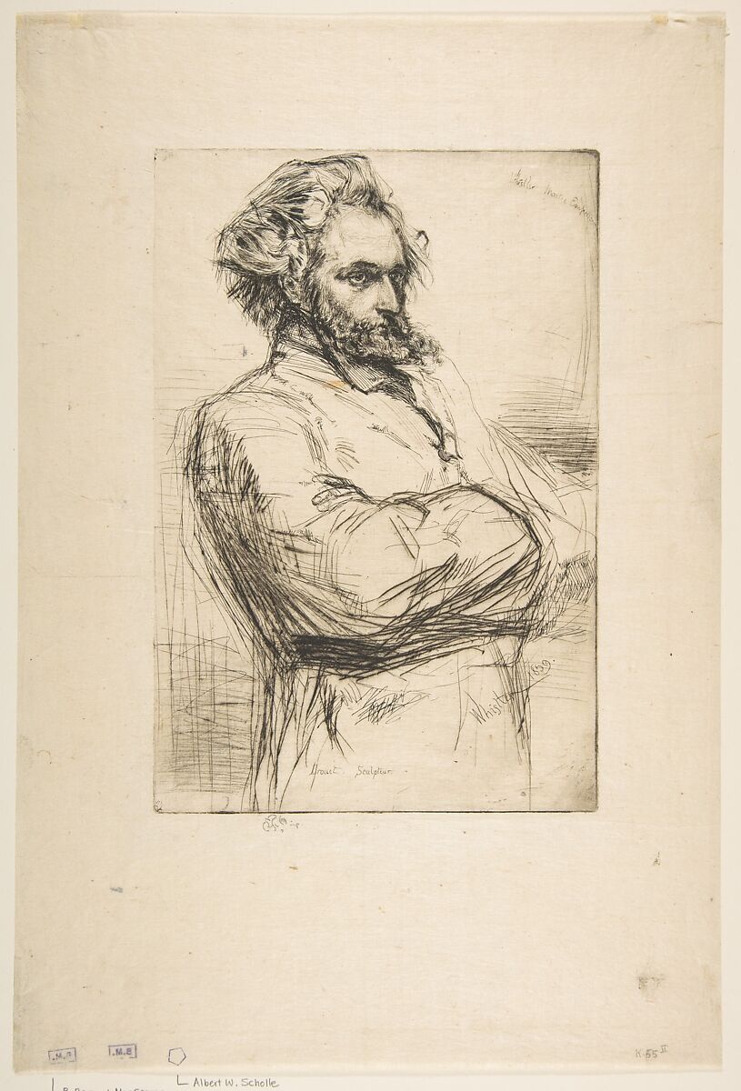 C. L. Drouet, Sculptor, James McNeill Whistler (American, Lowell, Massachusetts 1834–1903 London), Etching and drypoint; second state of two (Glasgow); printed in black ink on fine laid ivory Japan