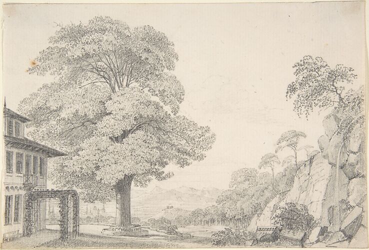 Landscape with a Tree in front of a Villa