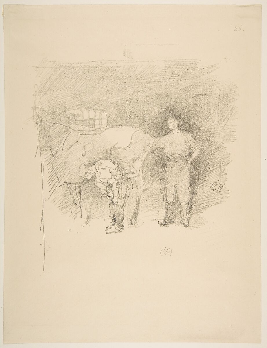 The Farriers, James McNeill Whistler (American, Lowell, Massachusetts 1834–1903 London), Transfer lithograph; only state (Chicago); printed in black ink on cream wove proof paper 