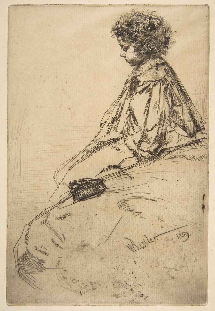Bibi Lalouette, James McNeill Whistler (American, Lowell, Massachusetts 1834–1903 London), Etching and drypoint; second state of two, with the scratch removed (Glasgow);
black ink on cream laid Japan 