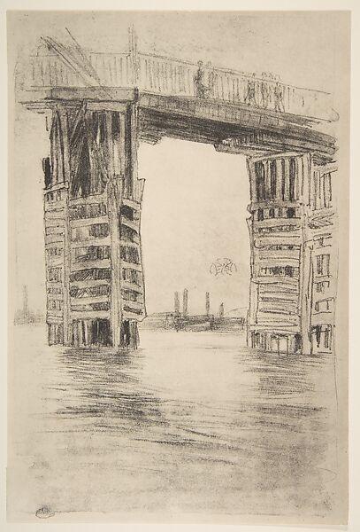 The Tall Bridge, After James McNeill Whistler (American, Lowell, Massachusetts 1834–1903 London), Facsimile of lithotint with scraping 