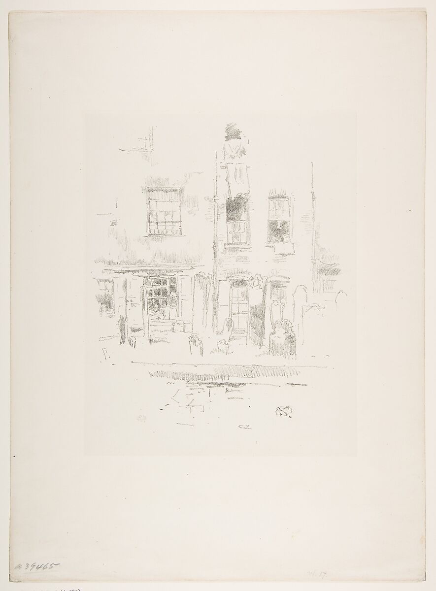 Churchyard, James McNeill Whistler (American, Lowell, Massachusetts 1834–1903 London), Transfer lithograph on grayish chine mounted on off-white plate paper; only state (Chicago)