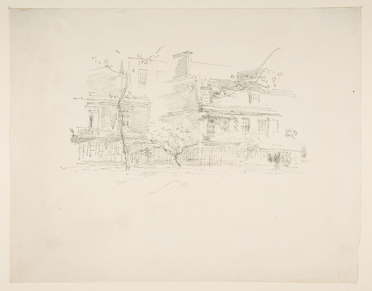 Lindsay Row, Chelsea, James McNeill Whistler (American, Lowell, Massachusetts 1834–1903 London), Transfer lithograph, printed in black ink on off-white machine-made wove paper; only state (Chicago) 
