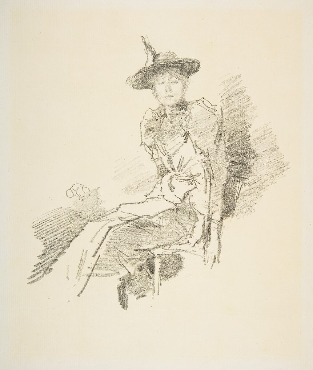 The Winged Hat, James McNeill Whistler (American, Lowell, Massachusetts 1834–1903 London), Transfer lithograph, printed in black ink on off-white medium weight laid paper; second state of two (Chicago) 