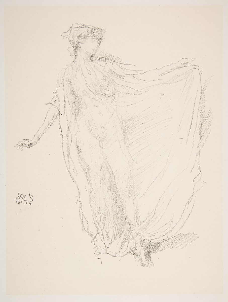 Dancing Girl, James McNeill Whistler (American, Lowell, Massachusetts 1834–1903 London), Transfer lithograph, cream India mounted on heavy ivory wove paper; only state (Chicago) 