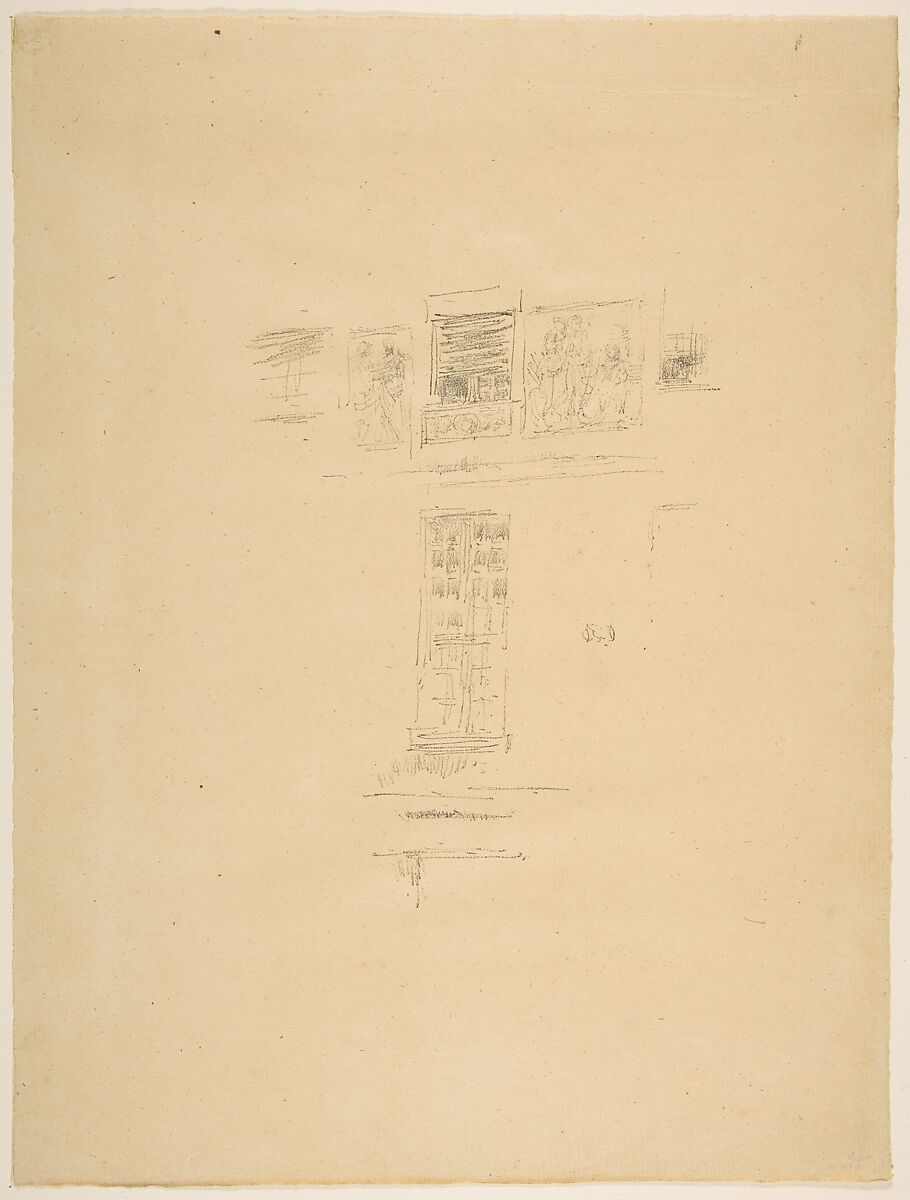 Hôtel Colbert, Windows, James McNeill Whistler (American, Lowell, Massachusetts 1834–1903 London), Transfer lithograph, printed in black ink on medium weight tan laid paper; only state (Chicago) 
