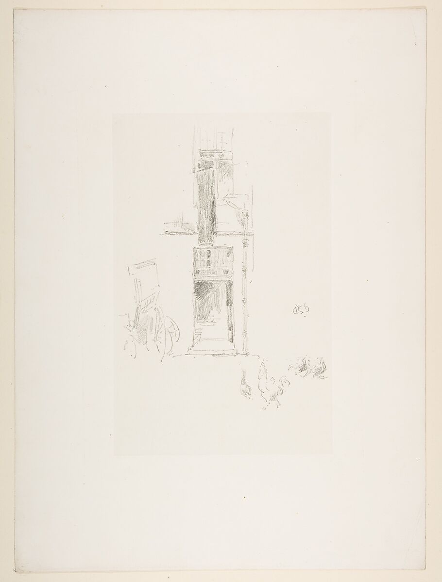 Cocks and Hens, Hôtel Colbert, James McNeill Whistler (American, Lowell, Massachusetts 1834–1903 London), Transfer lithograph, printed on grayish ivory chine mounted on ivory plate paper; only state (Chicago)