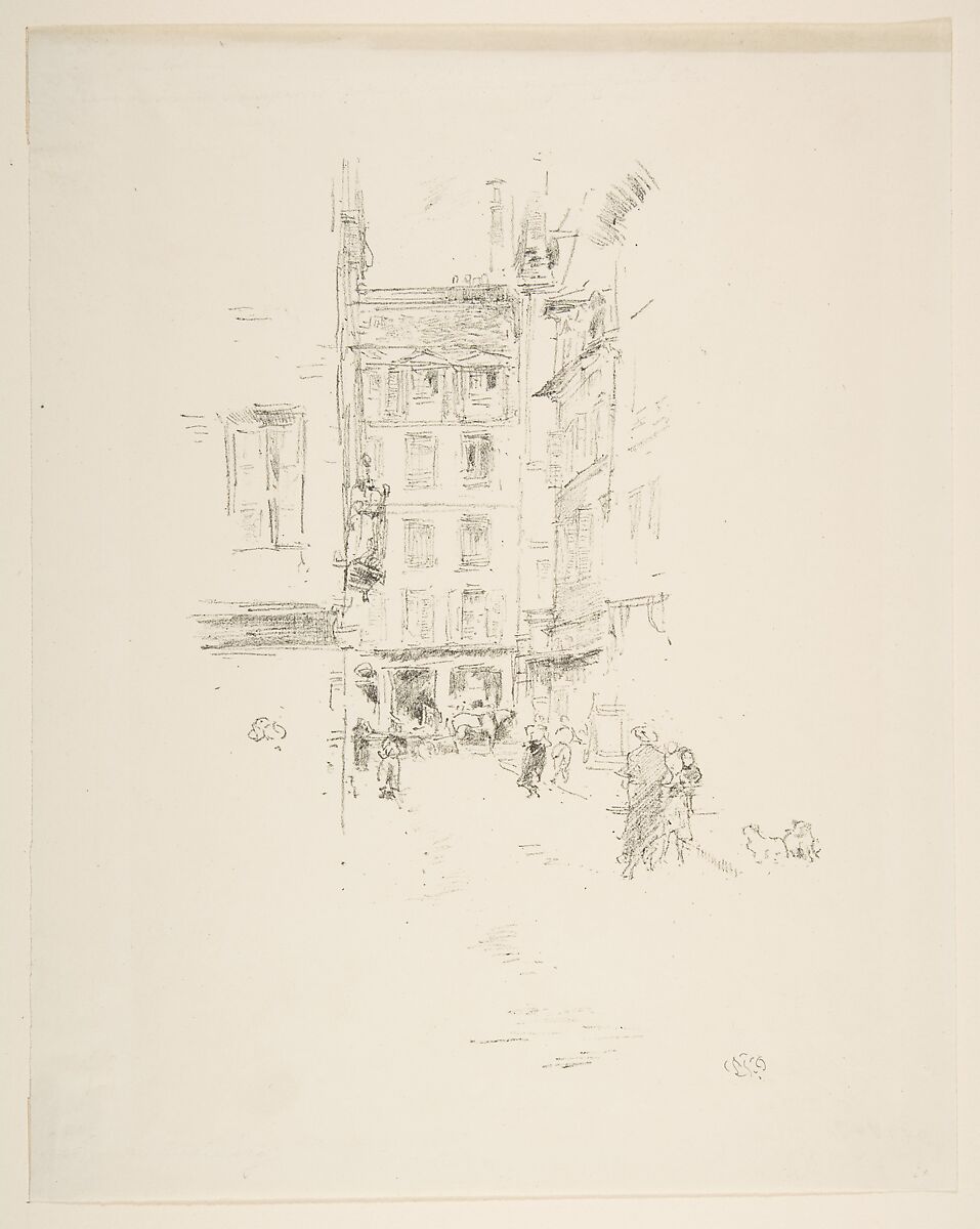 Rue Furstenburg, James McNeill Whistler (American, Lowell, Massachusetts 1834–1903 London), Transfer lithograph; only state (Chicago);
printed in black ink on machine-made grayish-white wove paper 