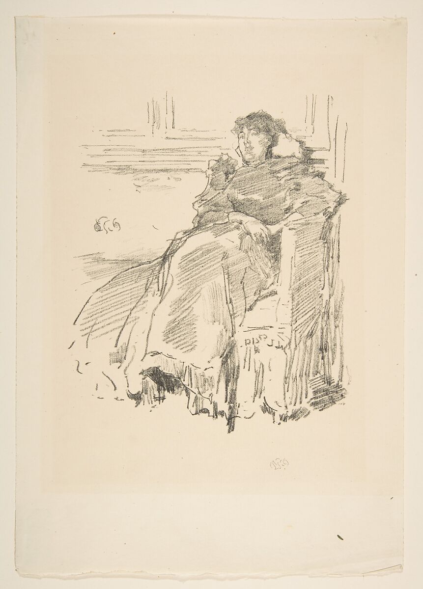 La Robe Rouge, James McNeill Whistler (American, Lowell, Massachusetts 1834–1903 London), Transfer lithograph; first state of two (Chicago); printed in black ink on medium weight laid cream laid paper 