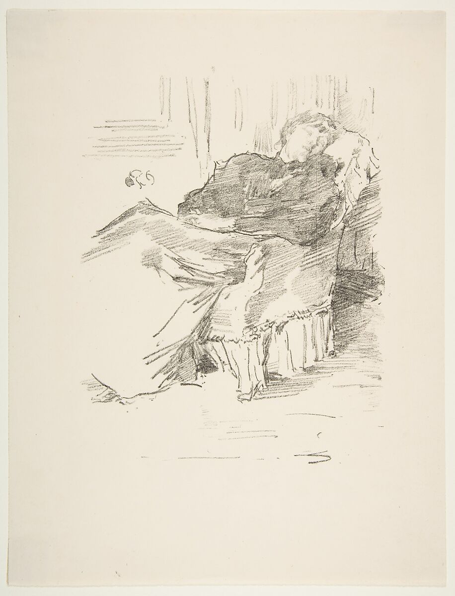 La Belle Dame Endormie, James McNeill Whistler (American, Lowell, Massachusetts 1834–1903 London), Transfer lithograph; only state (Chicago); printed in black ink on machine made off-white smooth wove paper 
