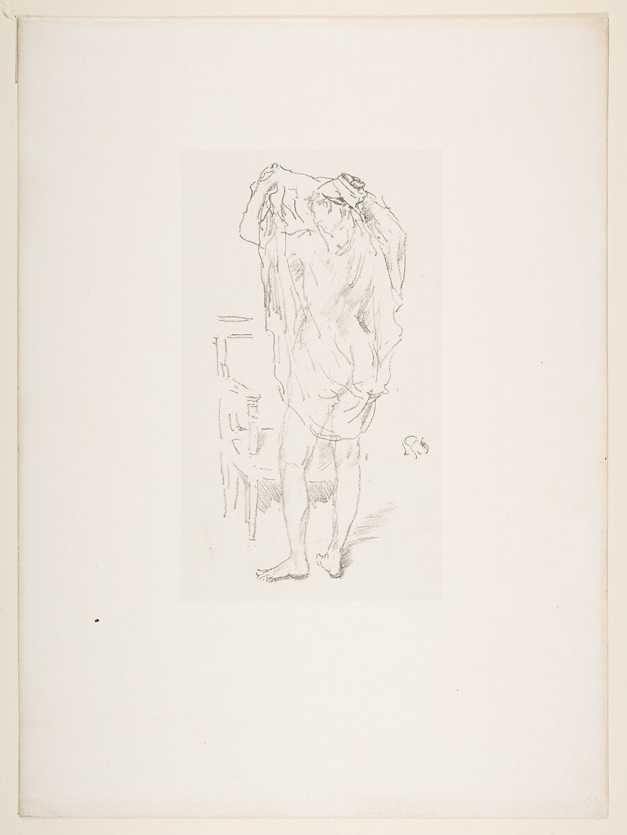 Study, James McNeill Whistler (American, Lowell, Massachusetts 1834–1903 London), Transfer lithograph, printed on grayish white chine mounted on white plate paper; only state (Chicago)