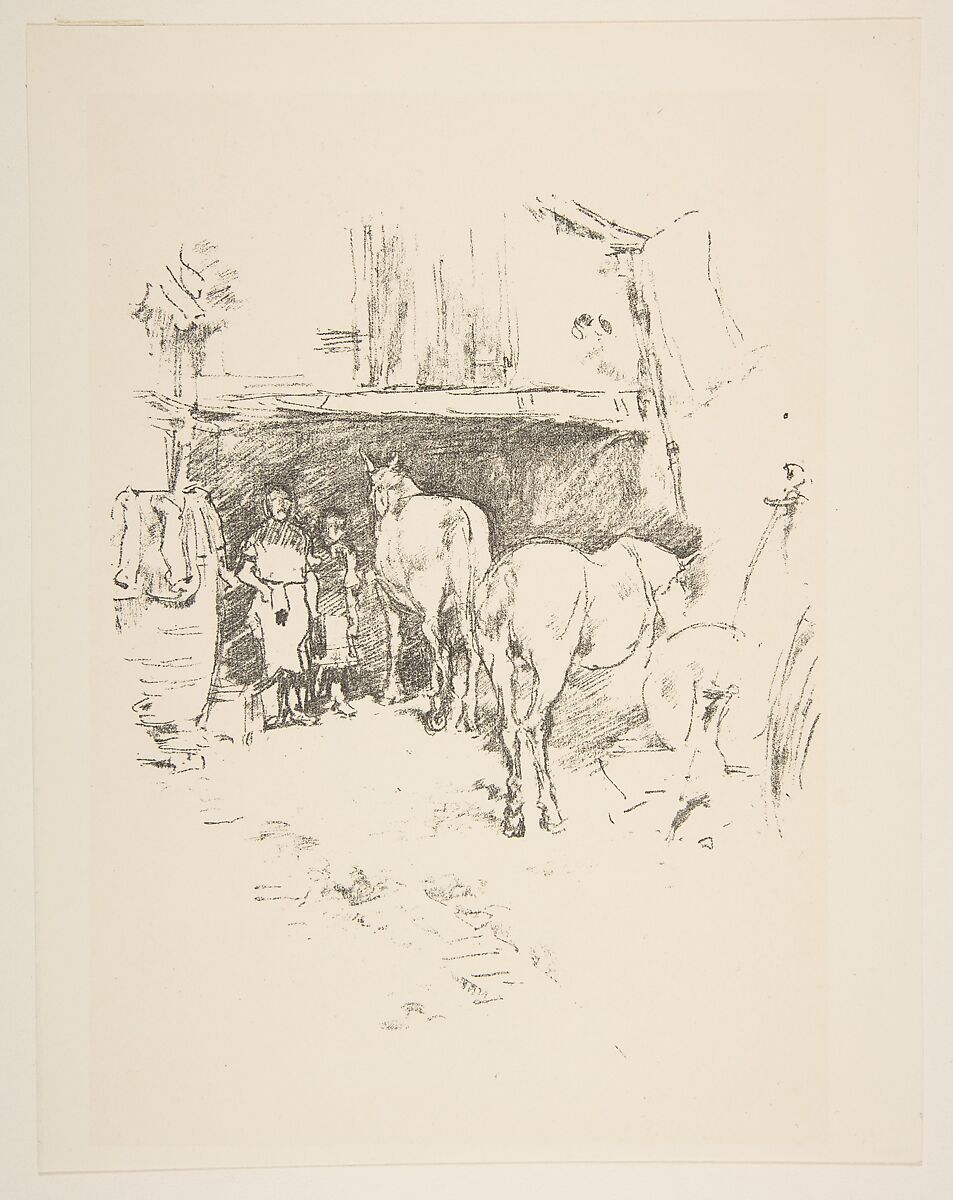 The Smith's Yard, from "The International Studio", James McNeill Whistler (American, Lowell, Massachusetts 1834–1903 London), Transfer lithograph; only state (Chicago), as published; printed from a supplementary stone on medium-weight ivory wove paper with a smooth finish 