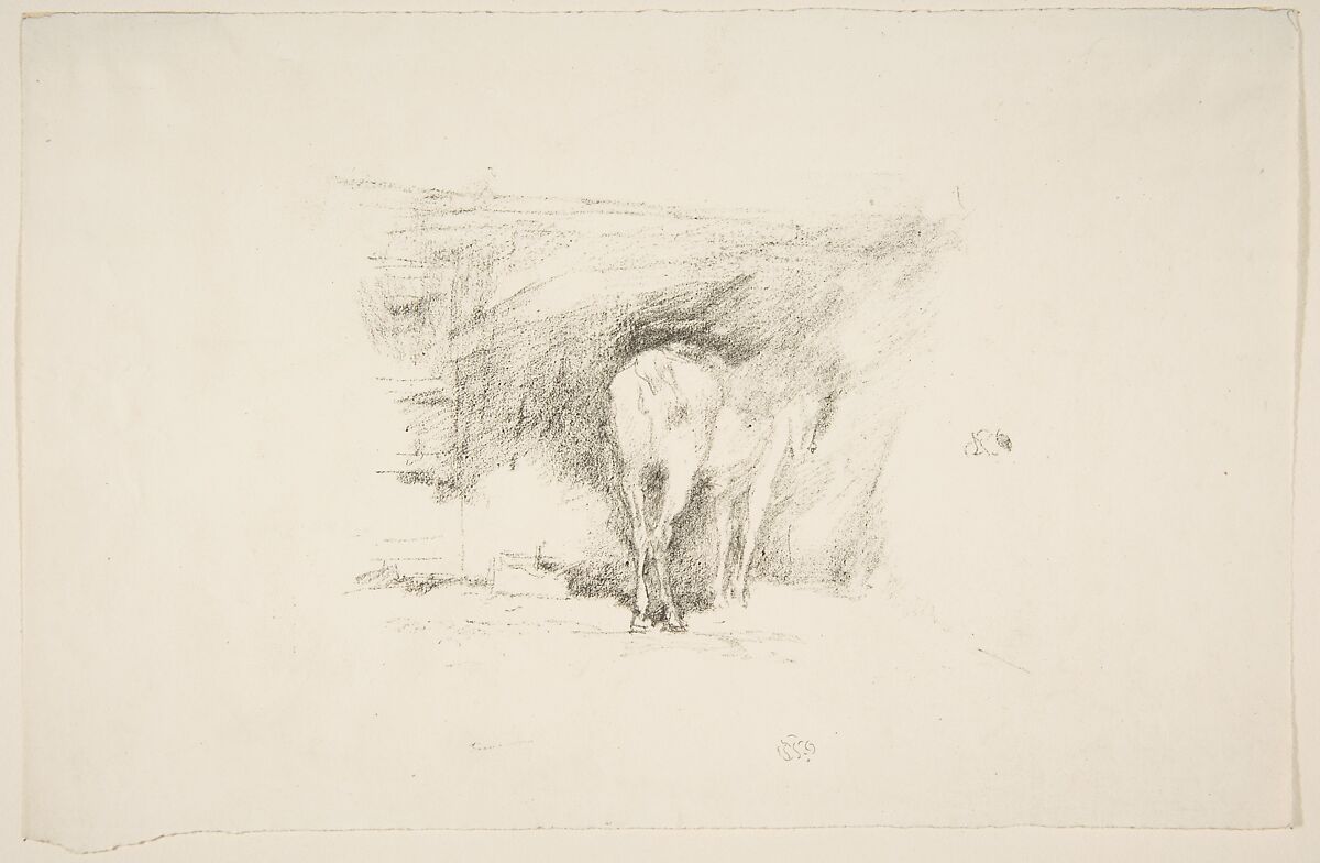 Study of a Horse, James McNeill Whistler (American, Lowell, Massachusetts 1834–1903 London), Transfer lithograph; only state (Chicago); printed in black ink on machine-made ivory wove paper 