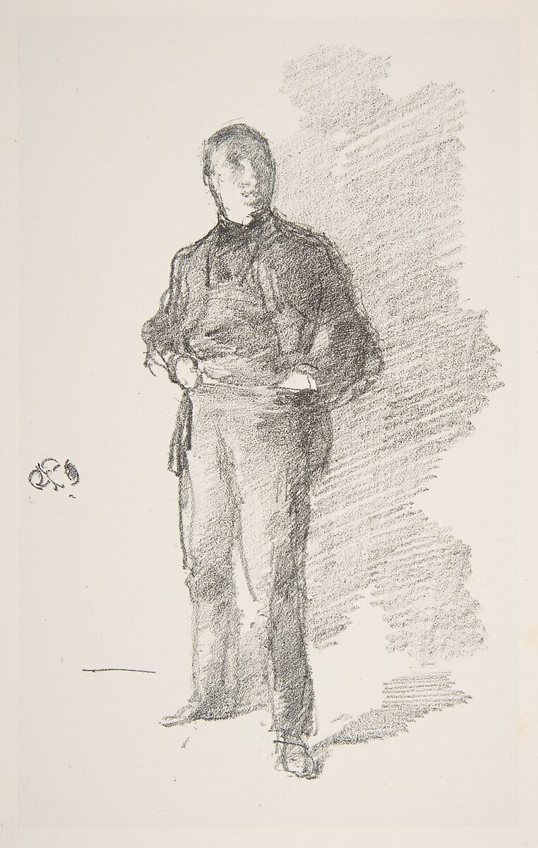 Study No. 1: Mr. Thomas Way, James McNeill Whistler (American, Lowell, Massachusetts 1834–1903 London), Transfer lithograph, printed on grayish white chine mounted on off-white plate paper; only state (Chicago) 