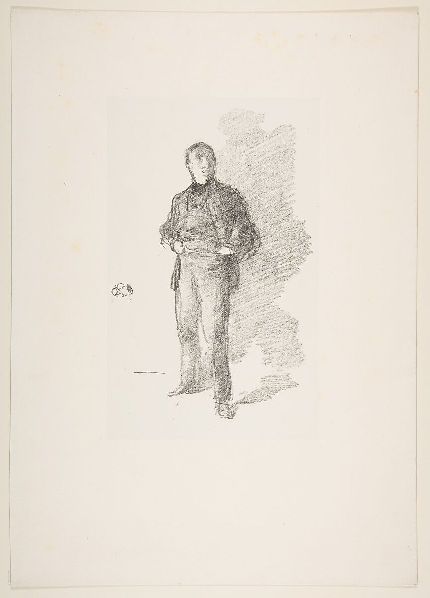 Study No. 1: Mr. Thomas Way, James McNeill Whistler (American, Lowell, Massachusetts 1834–1903 London), Transfer lithograph, printed on grayish white chine mounted on off-white plate paper; only state (Chicago)