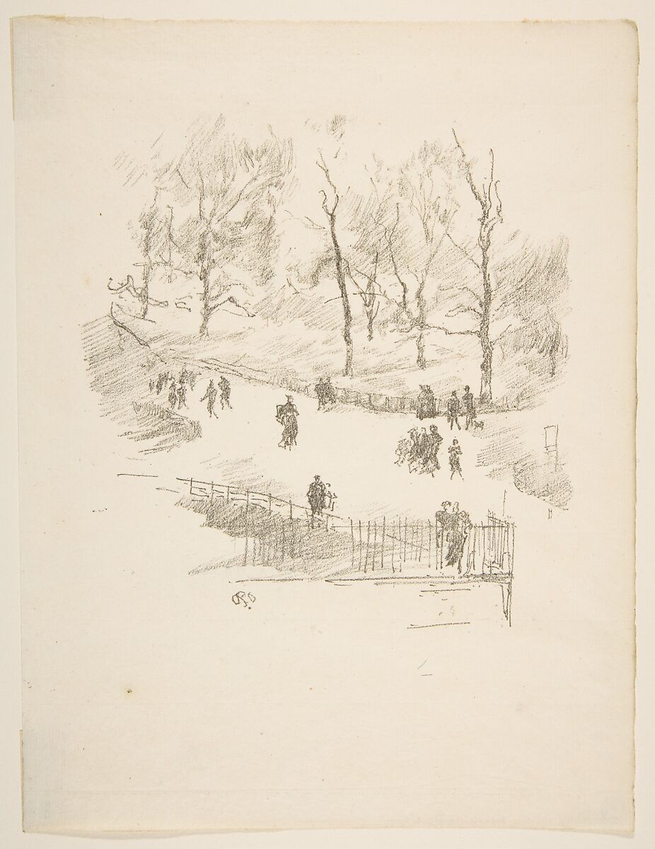 Kensington Gardens, James McNeill Whistler (American, Lowell, Massachusetts 1834–1903 London), Transfer lithograph; only state (Chicago); printed in black ink on cream laid paper 