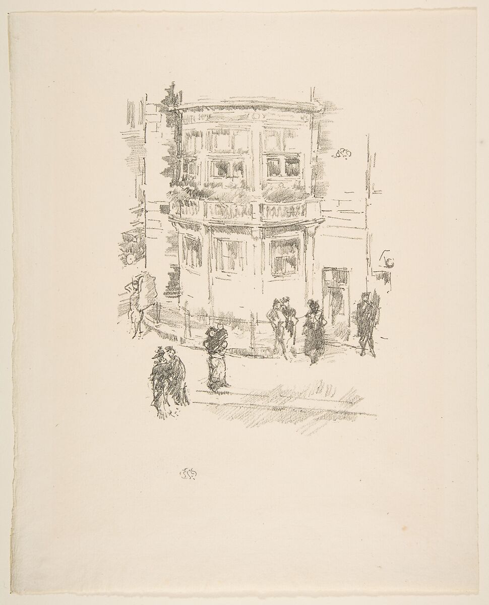 The Manager's Window, Gaiety Theatre, James McNeill Whistler (American, Lowell, Massachusetts 1834–1903 London), Transfer lithograph; only state (Chicago); printed in black ink on ivory laid paper 