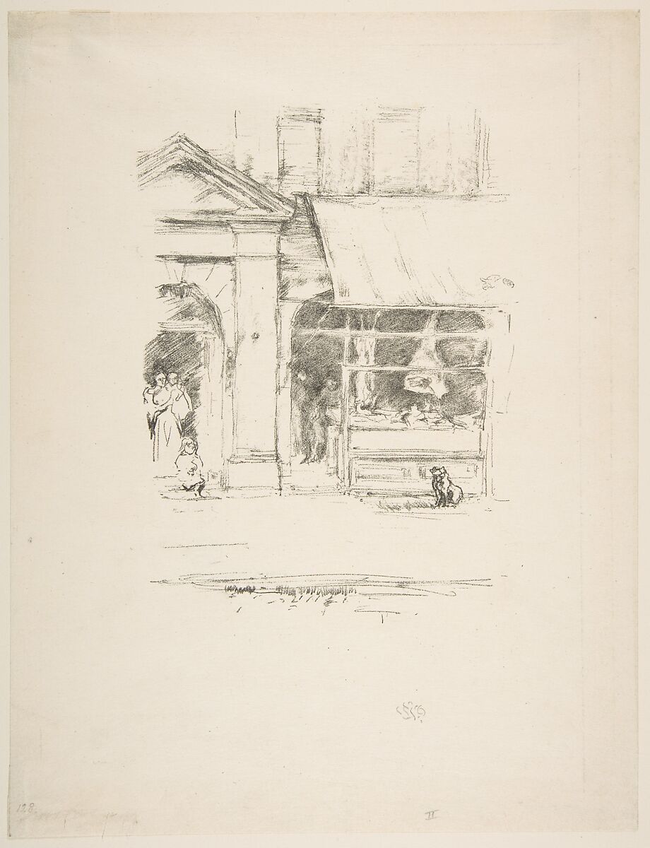 The Butcher's Dog, James McNeill Whistler (American, Lowell, Massachusetts 1834–1903 London), Transfer lithograph; fourth state of four (Chicago incorrectly lists both MMA impressions as second states); printed in black ink on medium weight fibrous laid paper 