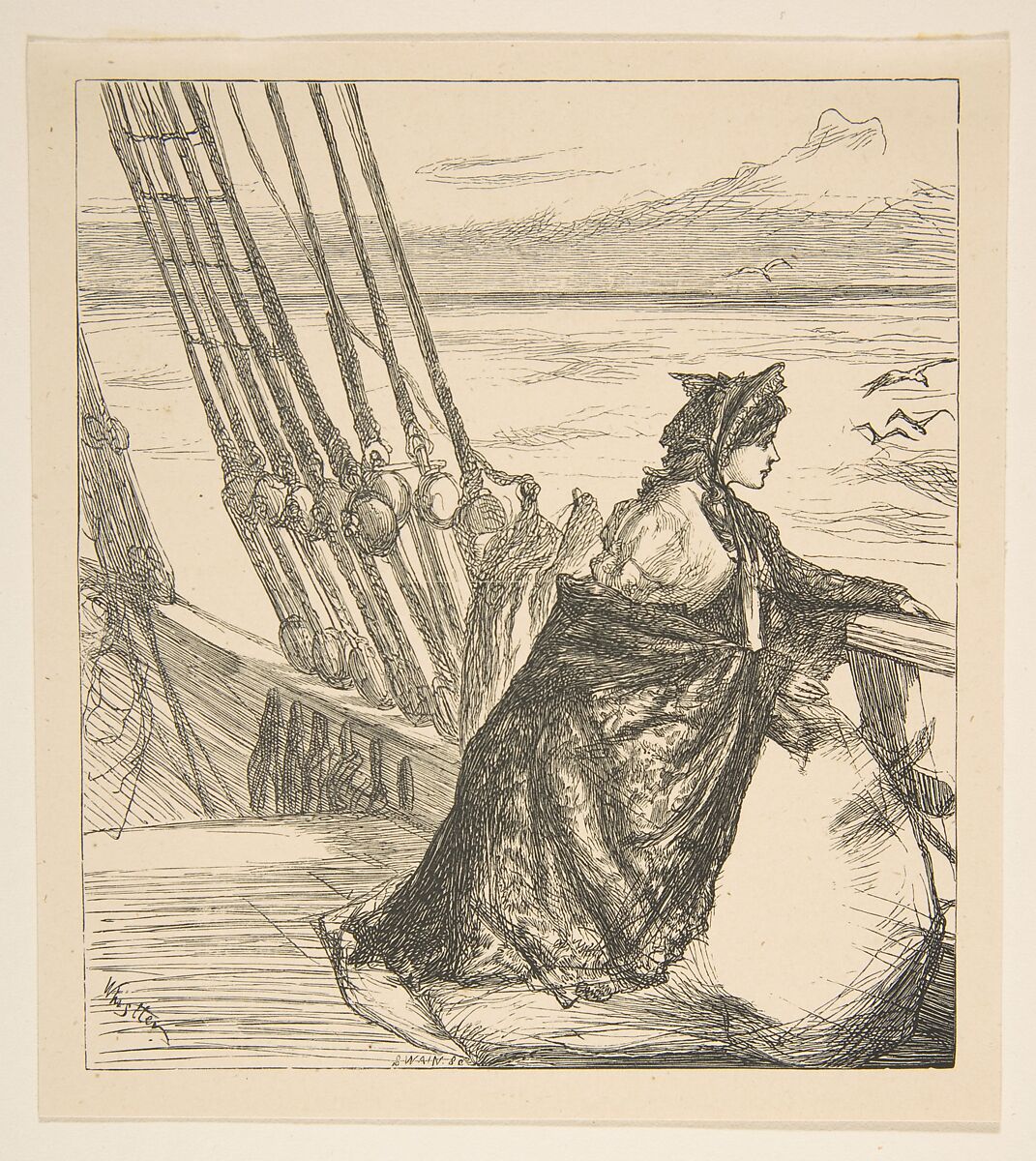 The Major's Daughter (from "Once a Week"), After James McNeill Whistler (American, Lowell, Massachusetts 1834–1903 London), Wood engraving; proof 