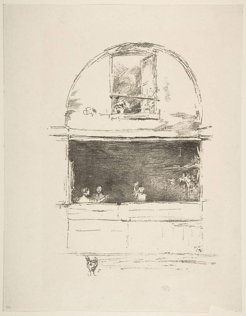 The Forge, Passage du Dragon, James McNeill Whistler (American, Lowell, Massachusetts 1834–1903 London), Transfer lithograph with stumping; fourth state of four (Chicago); printed in black ink on off-white wove proofing paper 