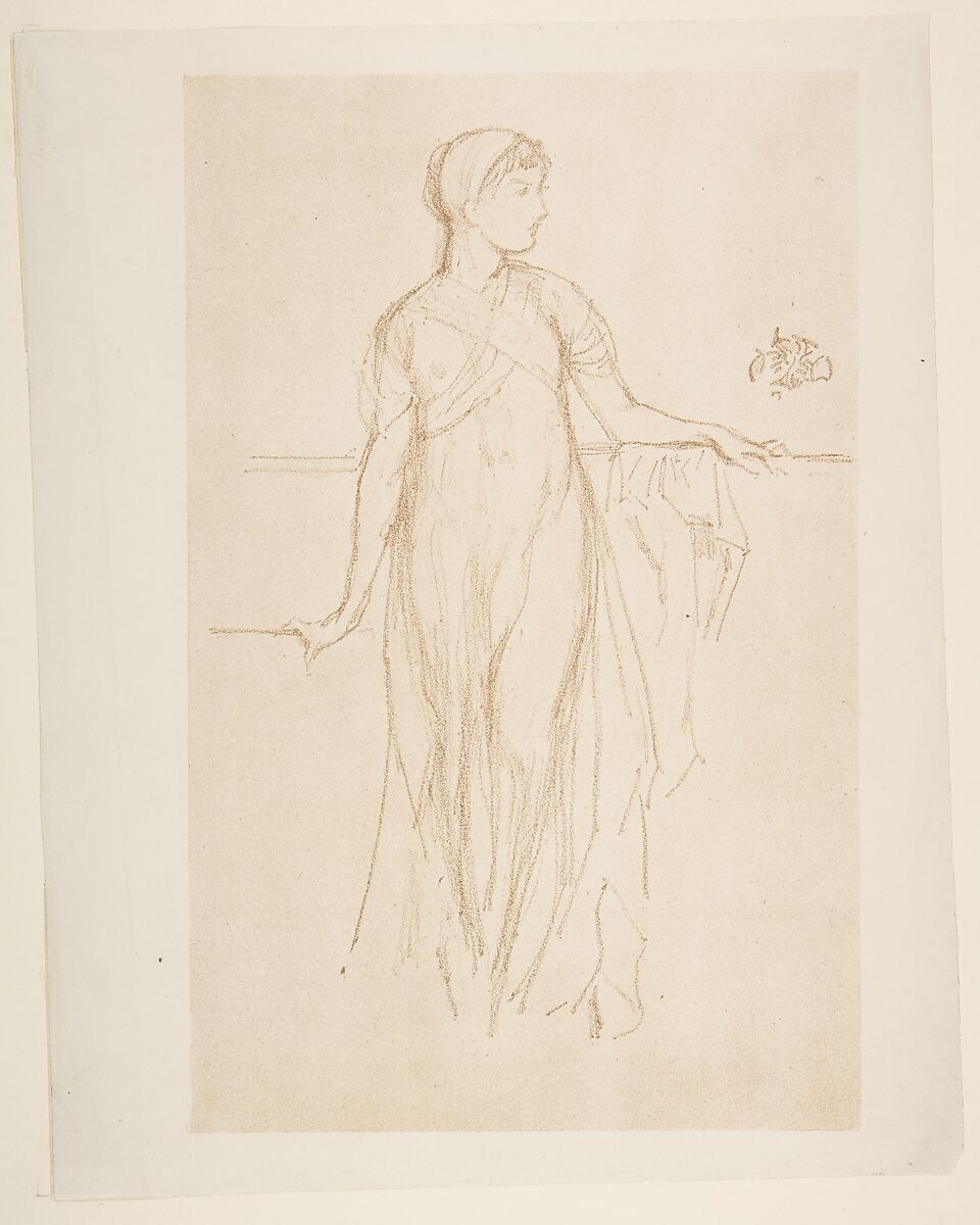 Study, James McNeill Whistler (American, Lowell, Massachusetts 1834–1903 London), Lithograph with scraping, on a prepared half-tint ground; only state (Chicago); printed in brown ink on grayish wove paper