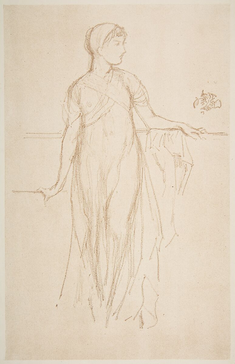 Study, James McNeill Whistler (American, Lowell, Massachusetts 1834–1903 London), Lithograph with scraping, on a prepared half-tint ground; only state (Chicago); printed in brown ink on grayish wove paper 