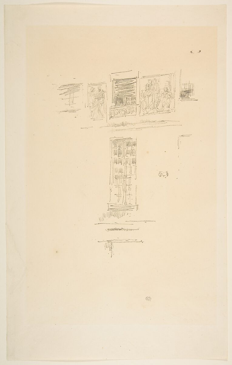 Hôtel Colbert, Windows, James McNeill Whistler (American, Lowell, Massachusetts 1834–1903 London), Transfer lithograph; only state (Chicago); printed in black ink on cream wove paper