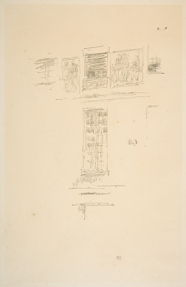 Hôtel Colbert, Windows, James McNeill Whistler (American, Lowell, Massachusetts 1834–1903 London), Transfer lithograph; only state (Chicago); printed in black ink on cream wove paper 