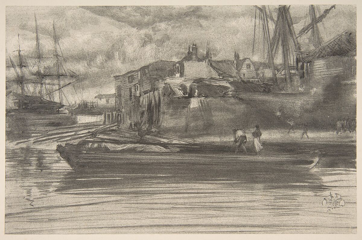Limehouse, James McNeill Whistler (American, Lowell, Massachusetts 1834–1903 London), Lithotint with scraping and incising, on a prepared half-tint ground; first state of three (Chicago) printed in black ink on off-white wove paper 