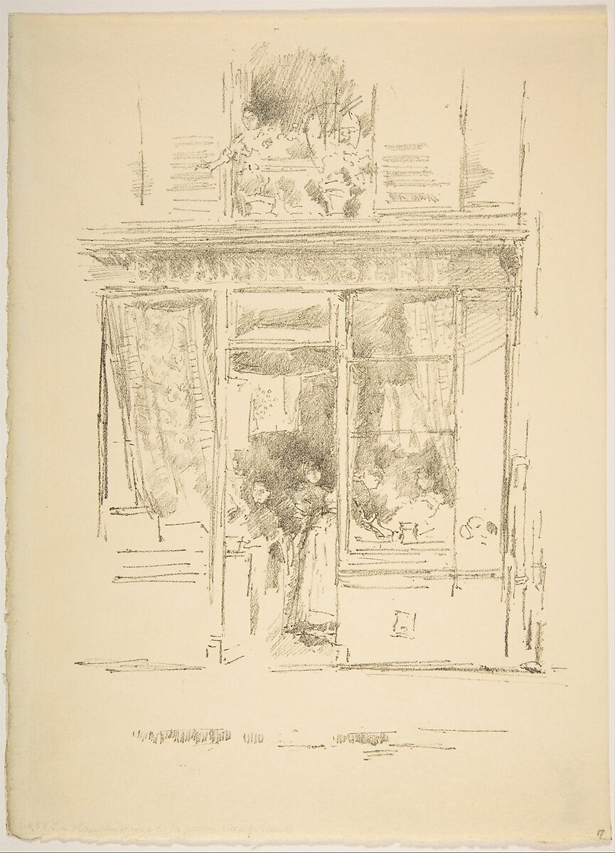 La Blanchisseuse de la Place Dauphine, James McNeill Whistler (American, Lowell, Massachusetts 1834–1903 London), Transfer lithograph; only state (Chicago); printed in black ink on medium weight cream laid paper 