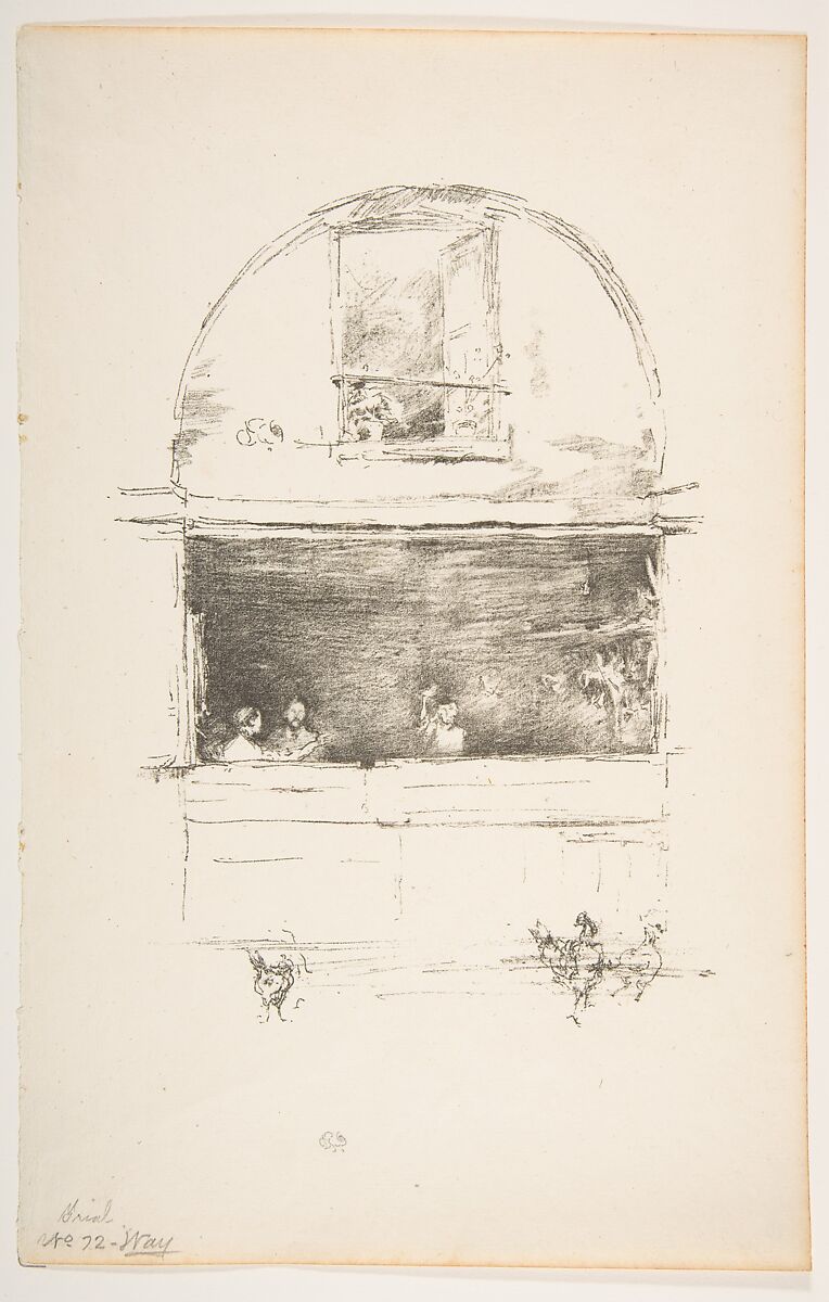 The Forge–Passage du Dragon, James McNeill Whistler (American, Lowell, Massachusetts 1834–1903 London), Transfer lithograph with stumping; first state of four (Chicago); printed in black ink on medium weight ivory laid paper 