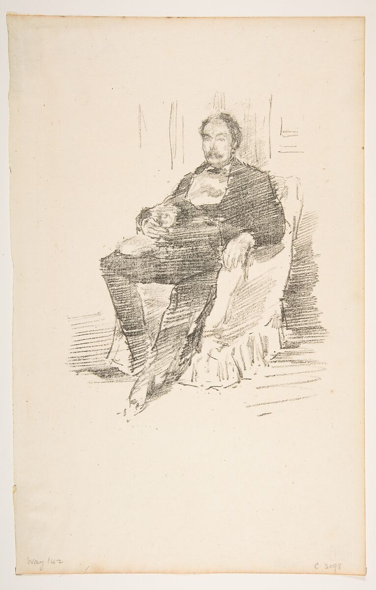 Portrait of Dr. Whistler, No. 2, James McNeill Whistler (American, Lowell, Massachusetts 1834–1903 London), Transfer lithograph; printed in black ink on fine cream laid paper 