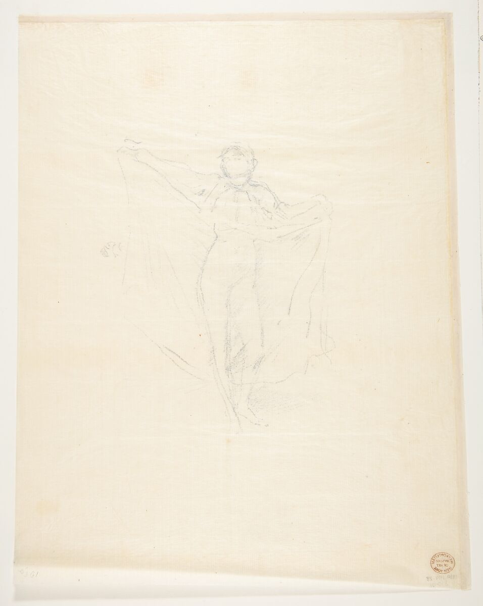 La Danseuse: A Study of the Nude, James McNeill Whistler (American, Lowell, Massachusetts 1834–1903 London), Transfer lithograph; only state (Chicago); printed in blue ink on Japanese gampi paper 